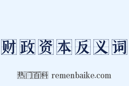 财政资本反义词是什么意思的图片